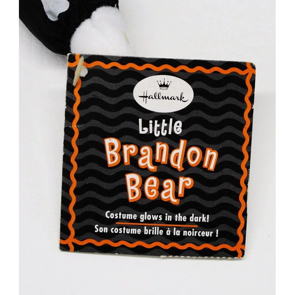Hallmark Little Brandon Bear Halloween Skeleton Glow in the Dark Plush Toy 9 in